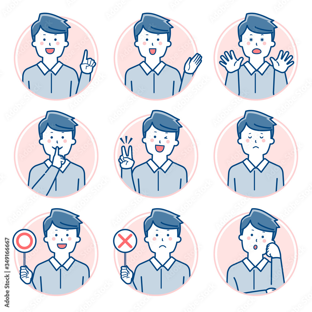 Male teacher expression Circle icon Set 2 / Two colors Male teacher expression Circle icon Set 2 / Two colors