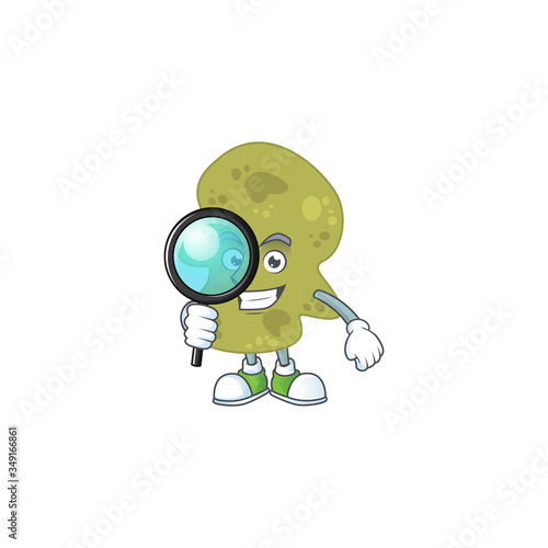 cartoon drawing concept of verrucomicrobia working as a Private Detective © kongvector