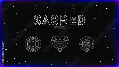 Beautiful vector illustration of the sacred geometrical symbols