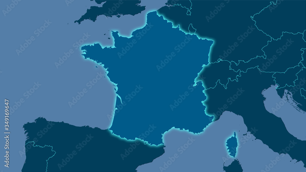 France, solid - light glow