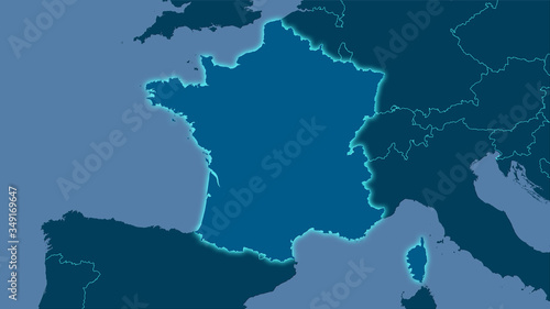 France  solid - light glow