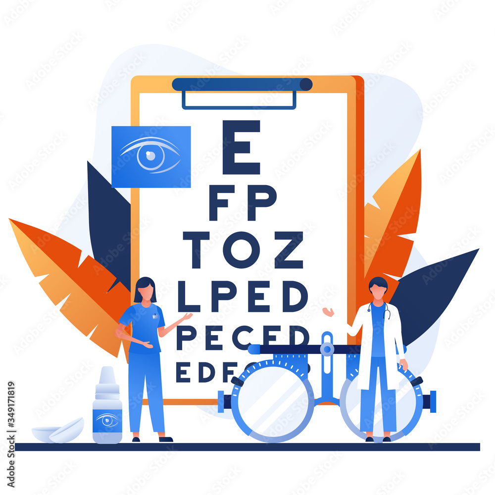 Optical eyes test. Medicine, optical eyesight examination