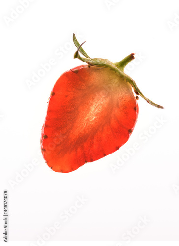 strawberries, slice of strawberries on a white background