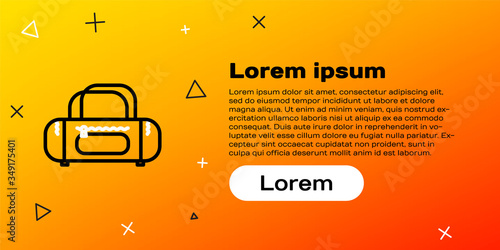 Line Sport bag icon isolated on yellow background. Colorful outline concept. Vector