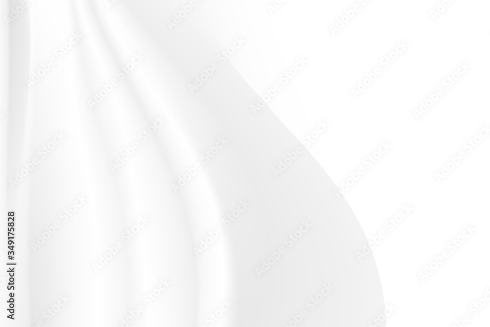 Cloth abstract white and gray gradient color curve background, Vector Illustration