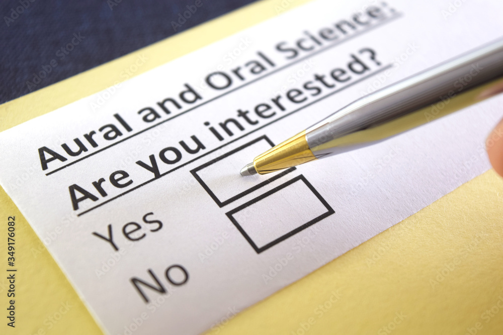 One person is answering question about aural and oral science. One person is answering question about aural and oral science.