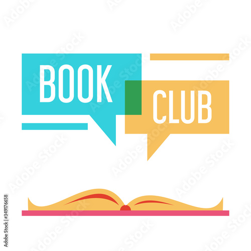 Colorful logo for book club vector isolated