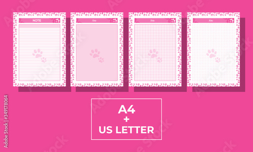 Minimalist pink Note template vector AI and EPS 10