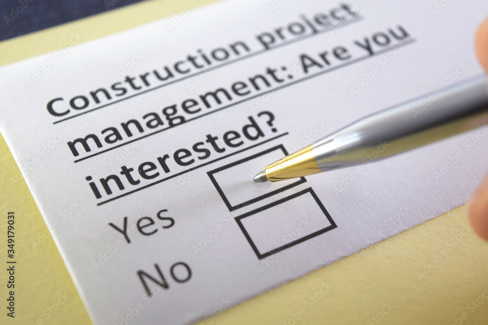 One person is answering question about construction project management. One person is answering question about construction project management.