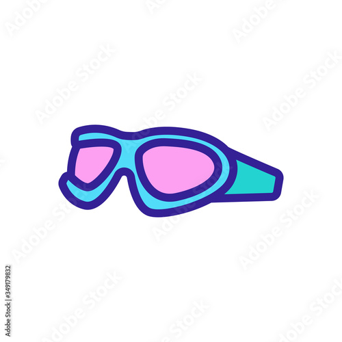oval protective diving goggles icon vector. oval protective diving goggles sign. color symbol illustration © vectorwin
