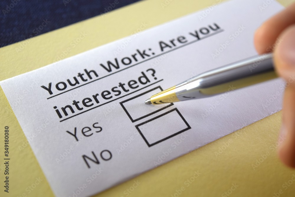 One person is answering question about youth work. One person is answering question about youth work.