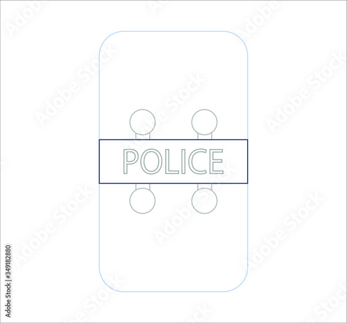 riot police shield. Illustration for web and mobile design.