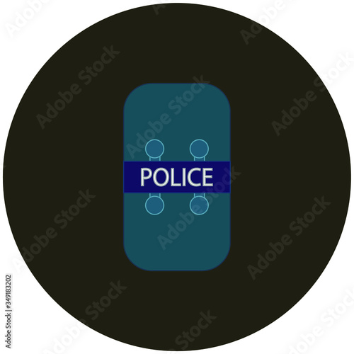 riot police shield. Illustration for web and mobile design.