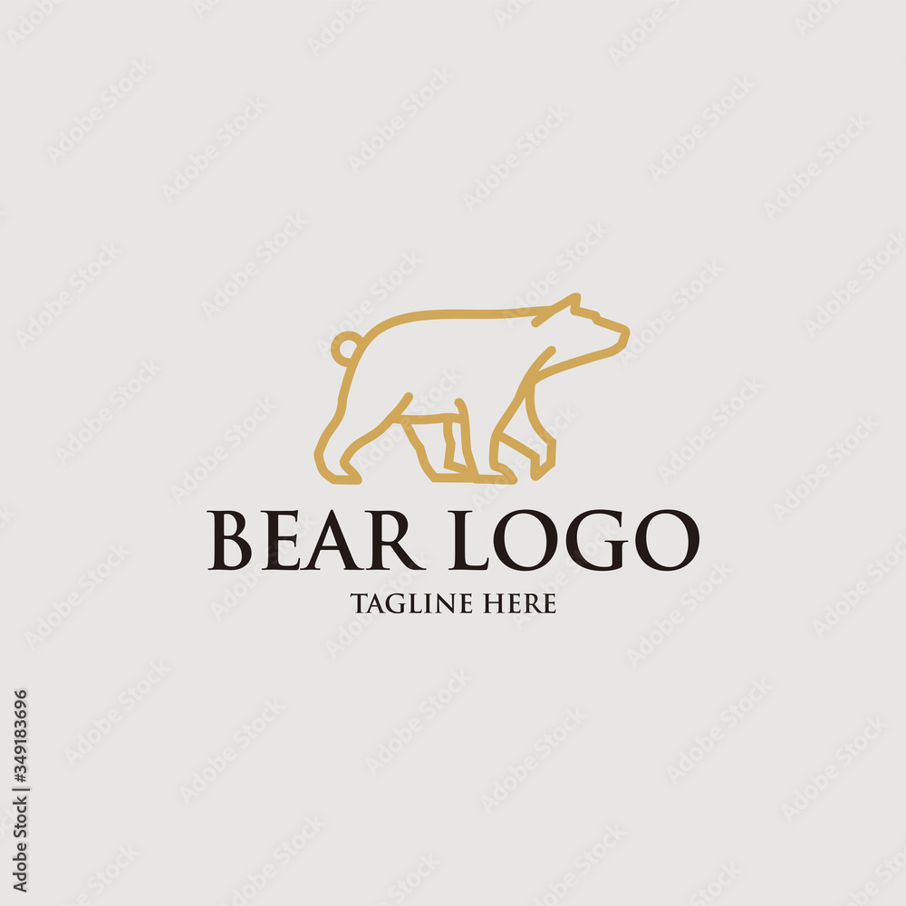 bear logo icon vector isolated