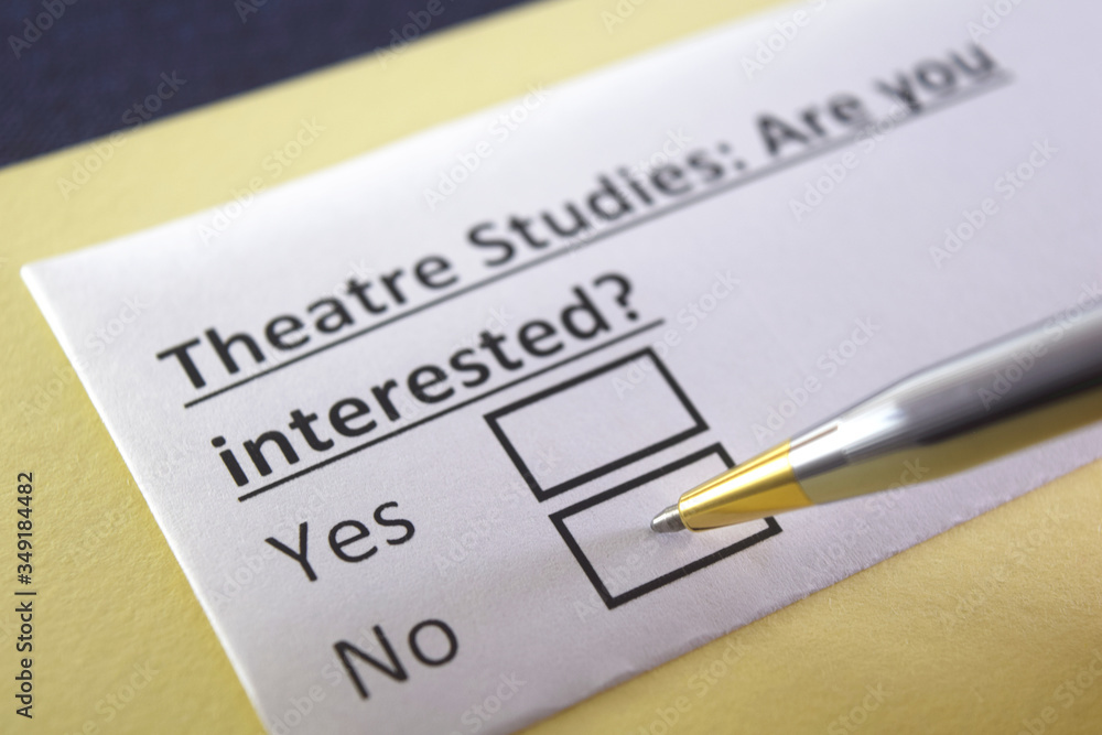 One person is answering question about theatre studies. One person is answering question about theatre studies.