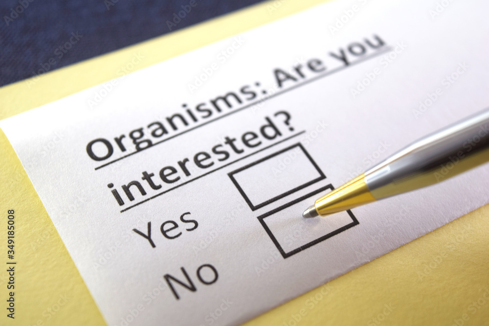 One person is answering question about organisms. One person is answering question about organisms.