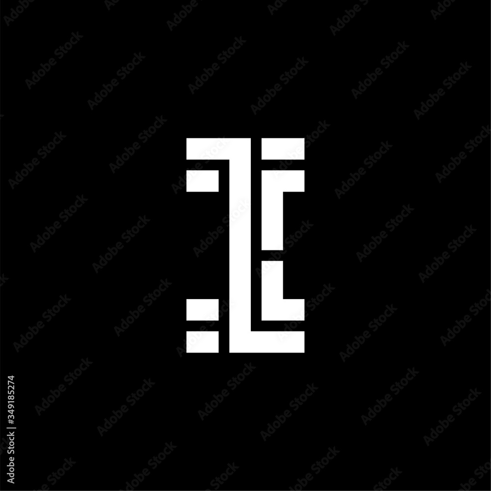 Vector Double Line Cuts Logo Letter I Vector Double Line Cuts Logo Letter I