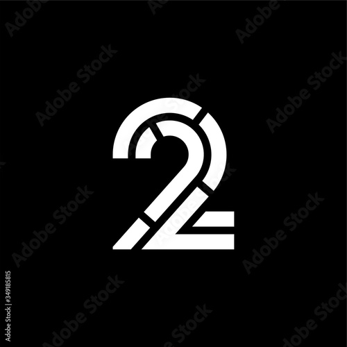 Vector Double Line Cuts Logo Number 2