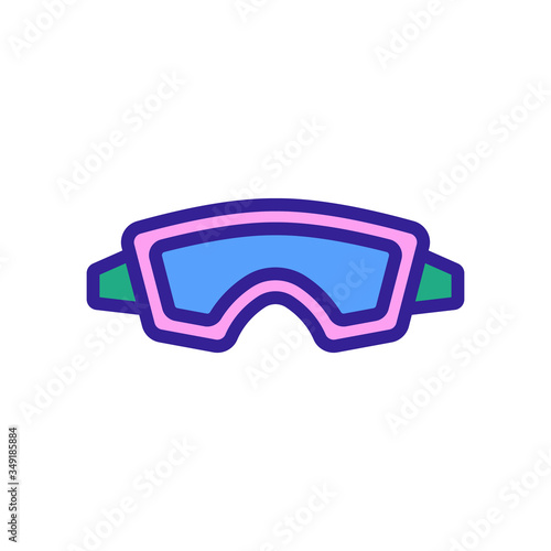 protective with clear shape swimming mask icon vector. protective with clear shape swimming mask sign. color symbol illustration
