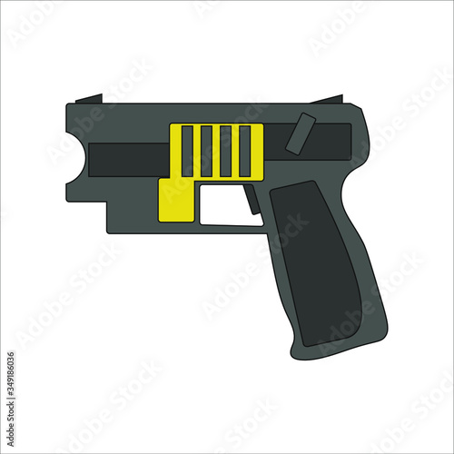 police taser pistol. Illustration for web and mobile design.