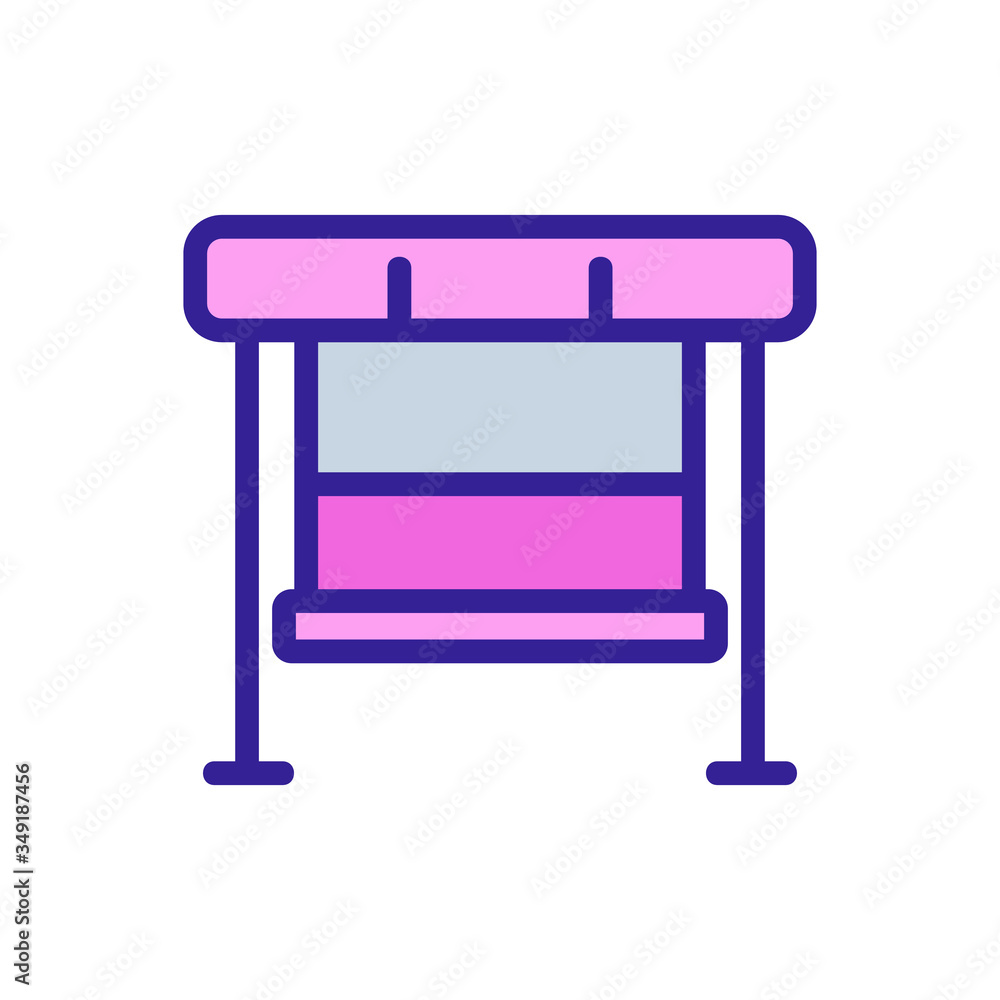 hanging bench with reliable support holder icon vector. hanging bench with reliable support holder sign. color symbol illustration hanging bench with reliable support holder icon vector. hanging bench with reliable support holder sign. color symbol illustration
