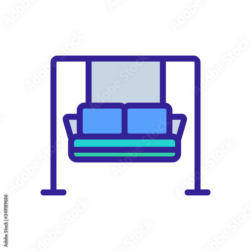 hanging sofa with pillows icon vector. hanging sofa with pillows sign. color symbol illustration © vectorwin