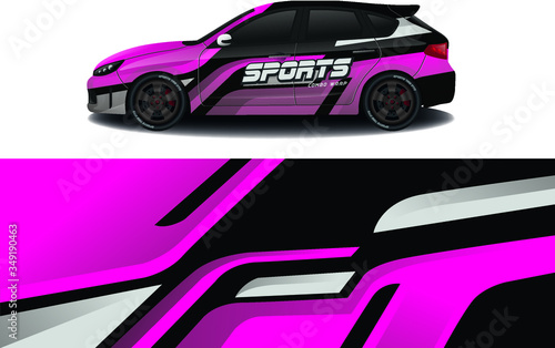 sport car decal wrap design vector