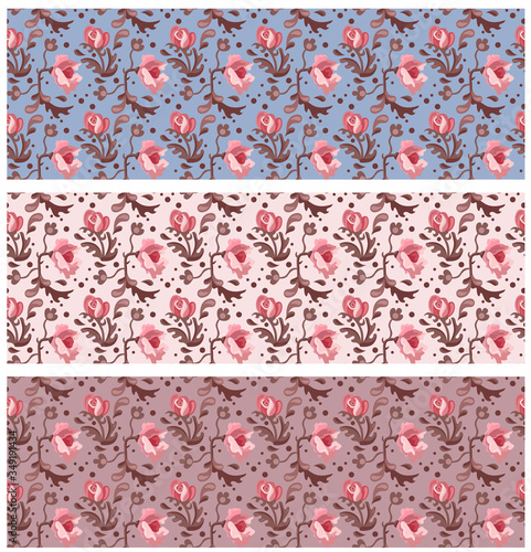 Seamless floral pattern. Vintage colors. Textile design 