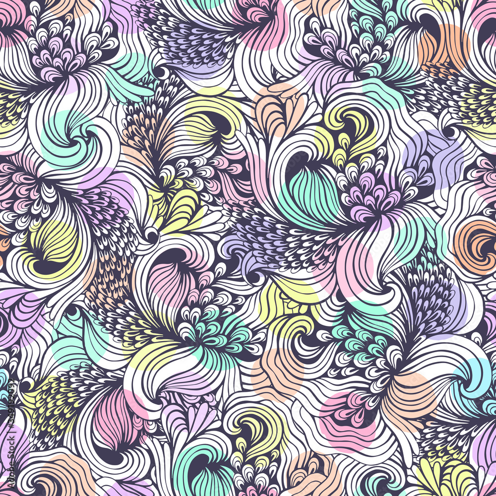 Abstract seamless pattern with hand drawn textures. Vector background. Abstract seamless pattern with hand drawn textures. Vector background.