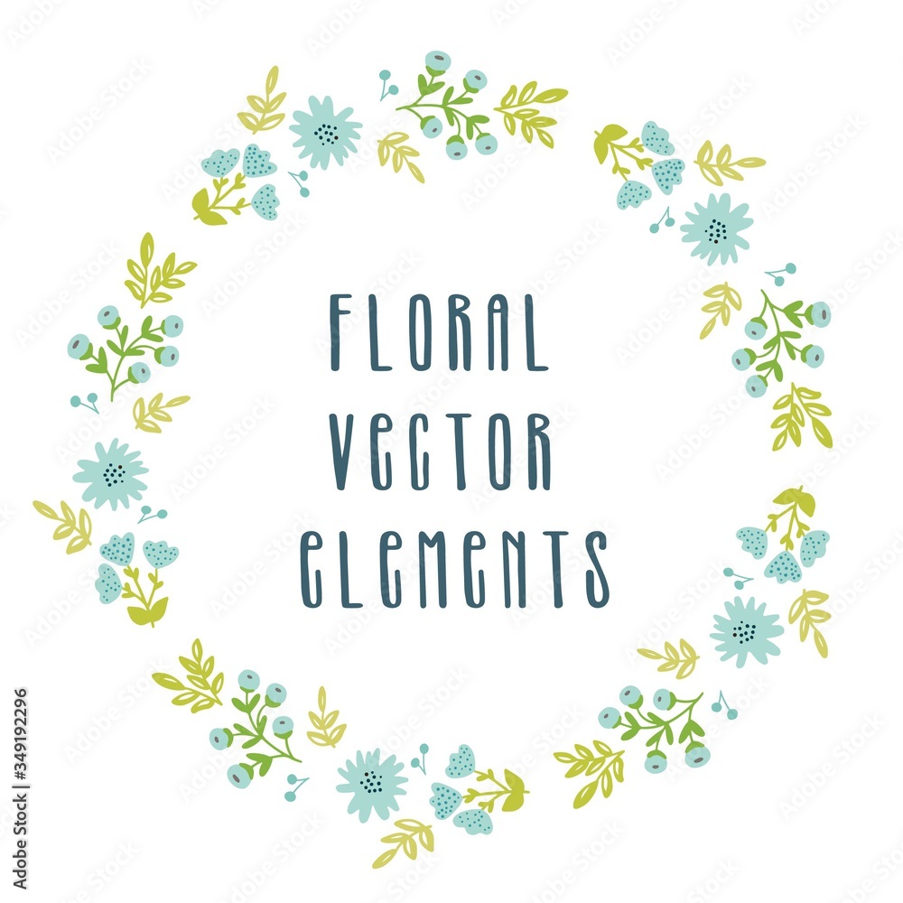 Floral vector elements