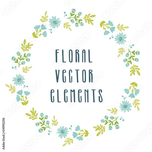 Floral vector elements