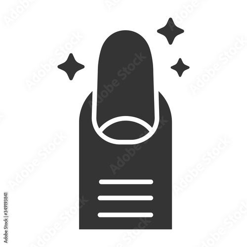 Manicure black glyph icon. Nail service. Beauty industry. Pictogram for web page, promo. UI UX GUI design element.