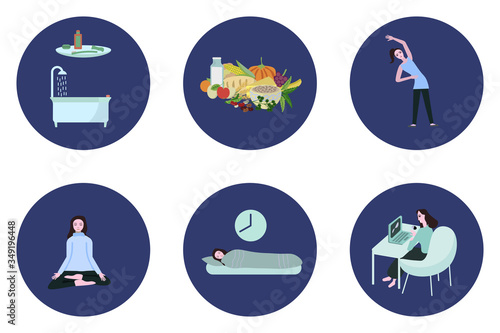 Healthy lifestyle illustrations