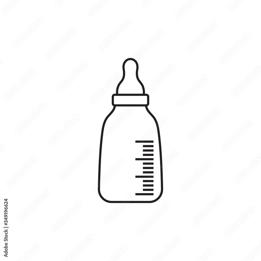 Baby milk bottle icon design template vector isolated Baby milk bottle icon design template vector isolated