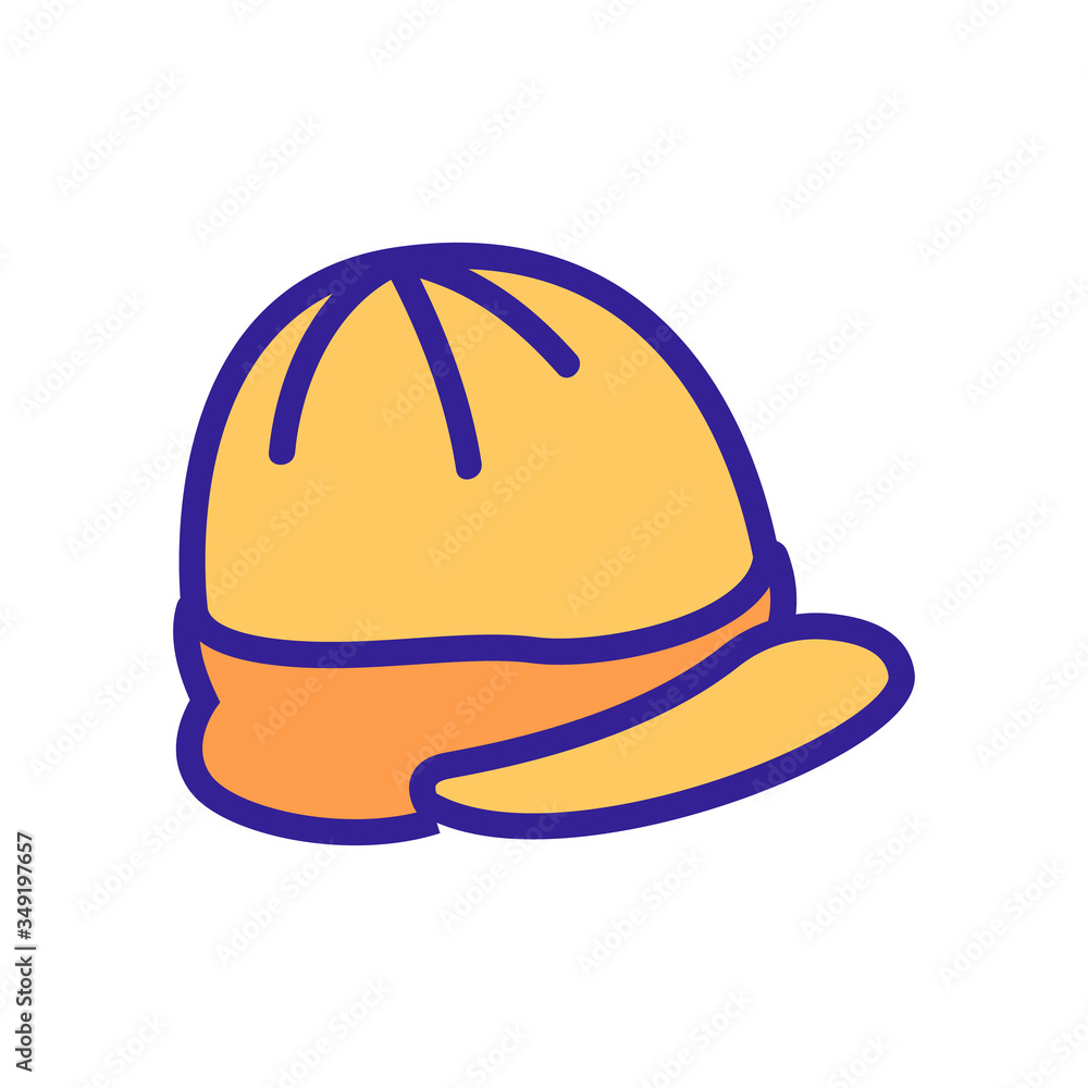 Fototapeta premium cap with visor top view icon vector. cap with visor top view sign. color symbol illustration