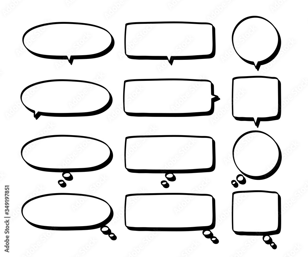 Obraz premium シンプルでおしゃれな吹き出し／イラスト／手描き