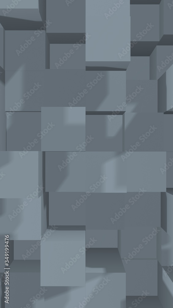 Abstract gray elegant cube geometric background. Chaotically advanced rectangular bars. 3D Rendering, 3D illustration Abstract gray elegant cube geometric background. Chaotically advanced rectangular bars. 3D Rendering, 3D illustration