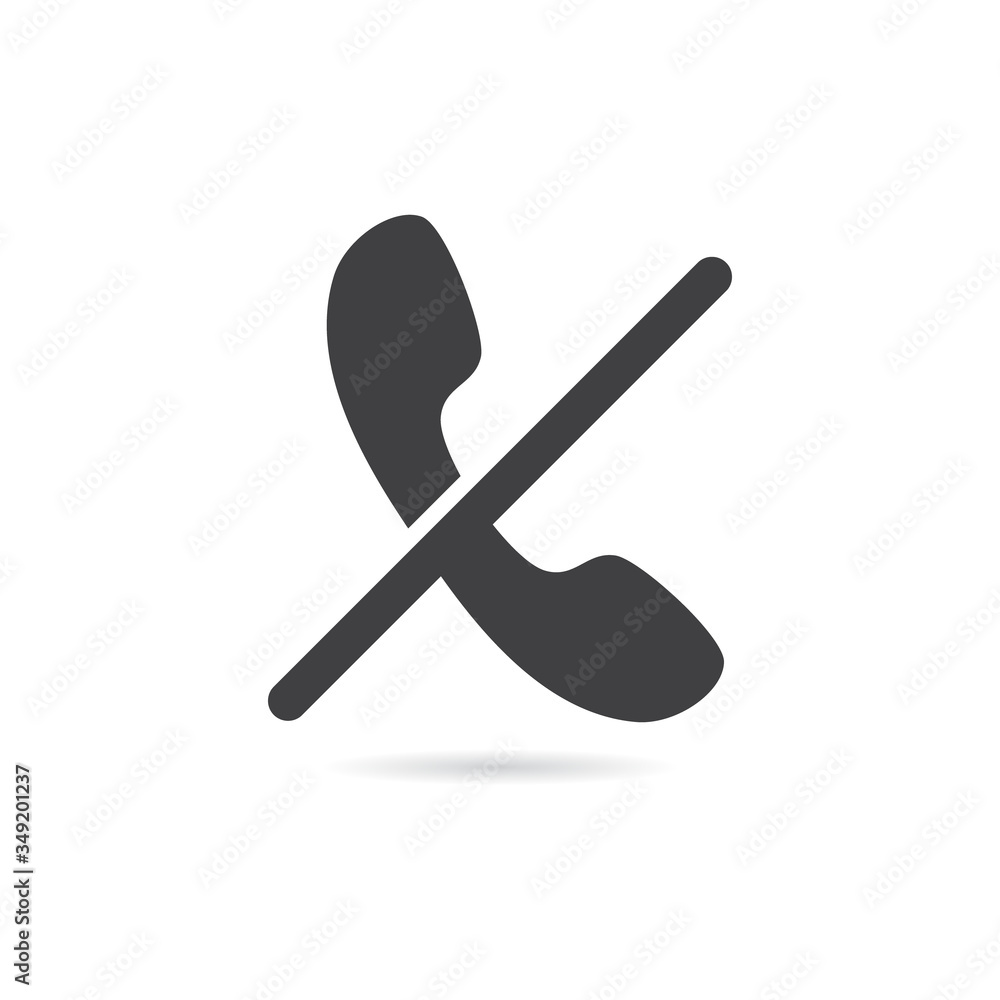 Vector Isolated No Phone or Call aIcon Vector Isolated No Phone or Call aIcon