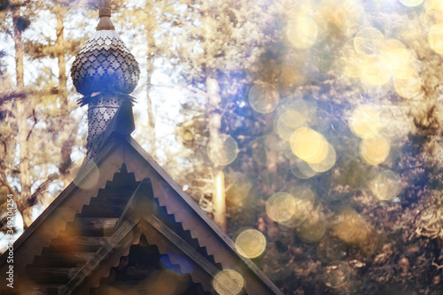 Monastery Murom on Lake Onega, Russia, building church, landscape in summer photo