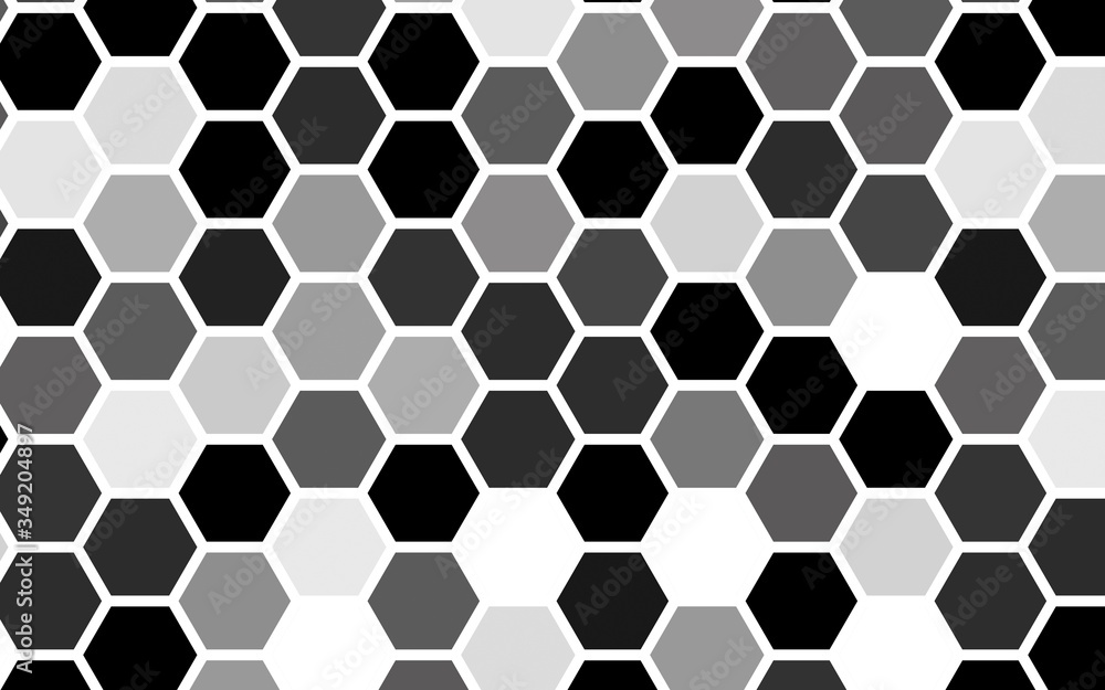 White honeycomb with a gradient color. Isometric geometry. 3D illustration White honeycomb with a gradient color. Isometric geometry. 3D illustration
