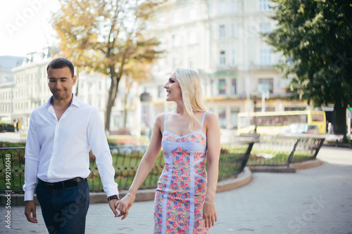 Loving couple walking in the city. Lviv © ostap_davydiak