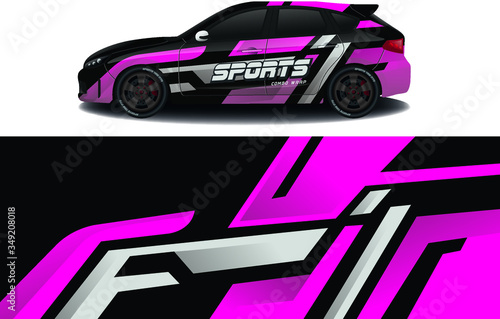sport car decal wrap design vector