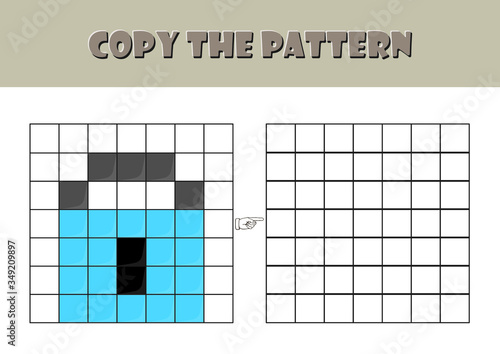 pixel art, fun activity pages for preschool and kindergarten, Color Visual Motor and Visual Spatial activity,  Visual perception worksheet, coloring page