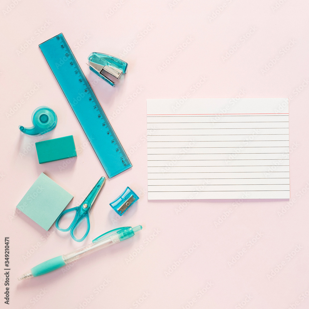 school supplies with notes for text school supplies with notes for text