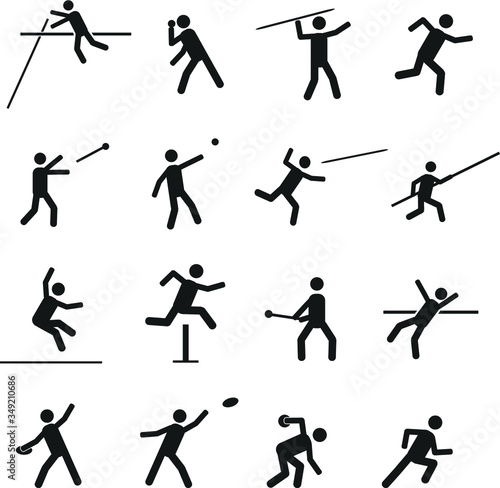 Various sport and athletics vector icons set
