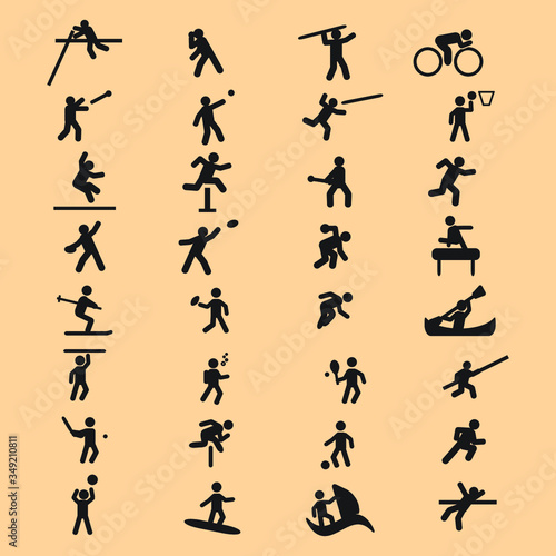 Various sport and athletics vector icons set