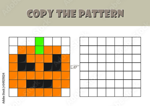 pixel art, fun activity pages for preschool and kindergarten, Color Visual Motor and Visual Spatial activity,  Visual perception worksheet, coloring page