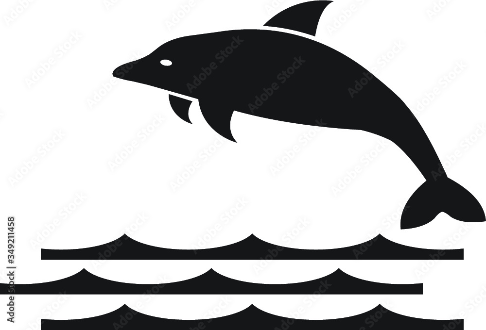 Obraz premium Dolphin simple design vector icon