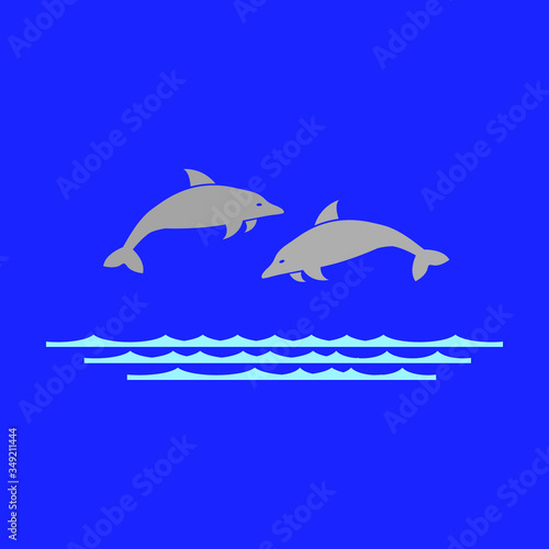Dolphin simple design vector icon