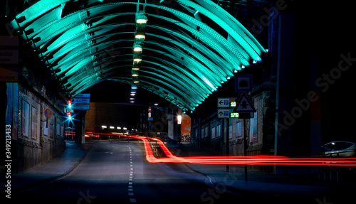 Tunnel Johannisstrasse in Köln bei Nacht photo